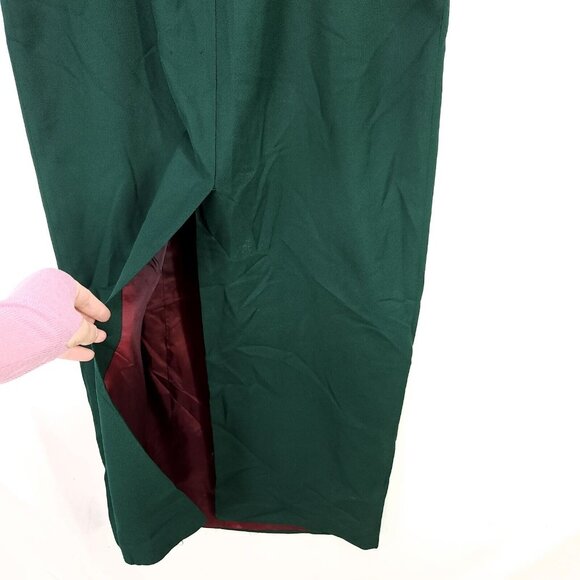 Vintage Alex Evenings Classic Dress Sleeveless Maxi Size 10 Green Polyester - Picture 5 of 15